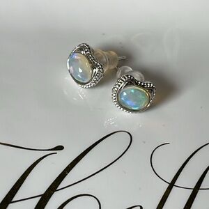 Flashy Opal Gemstone Studs – S925 Posts